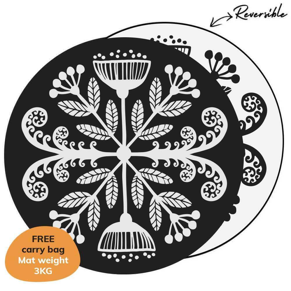 Kiwiana Mat 2.7m - Black/White