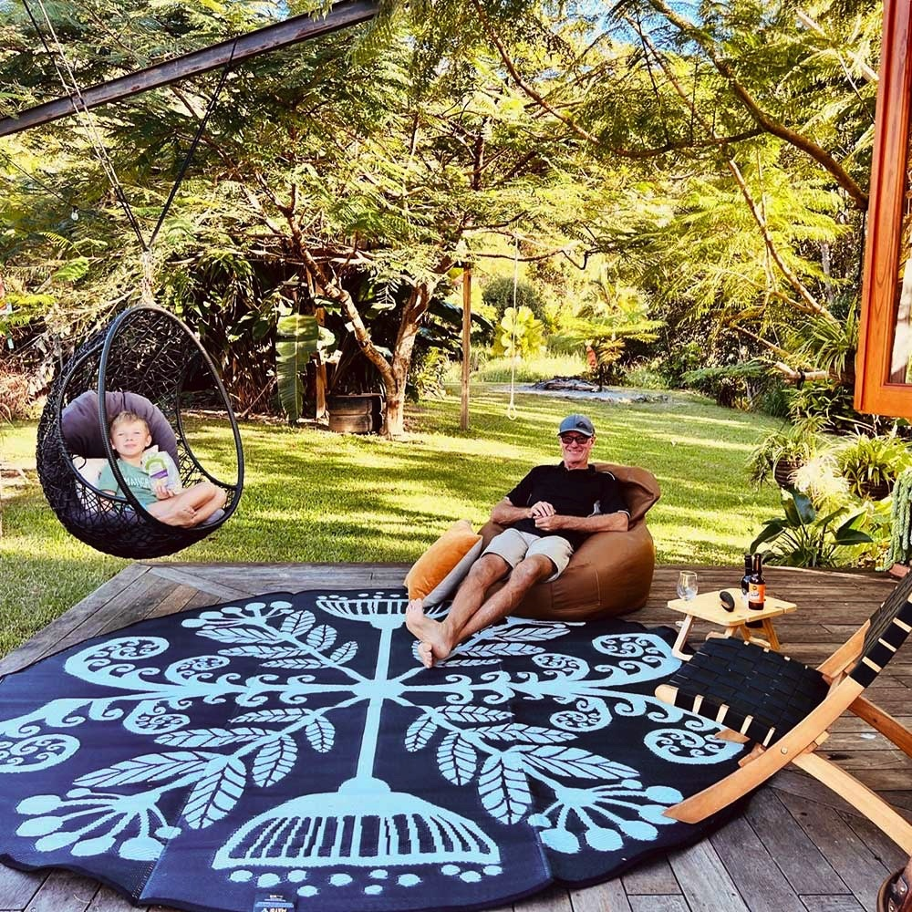 Kiwiana Mat 2.7m - Black/White