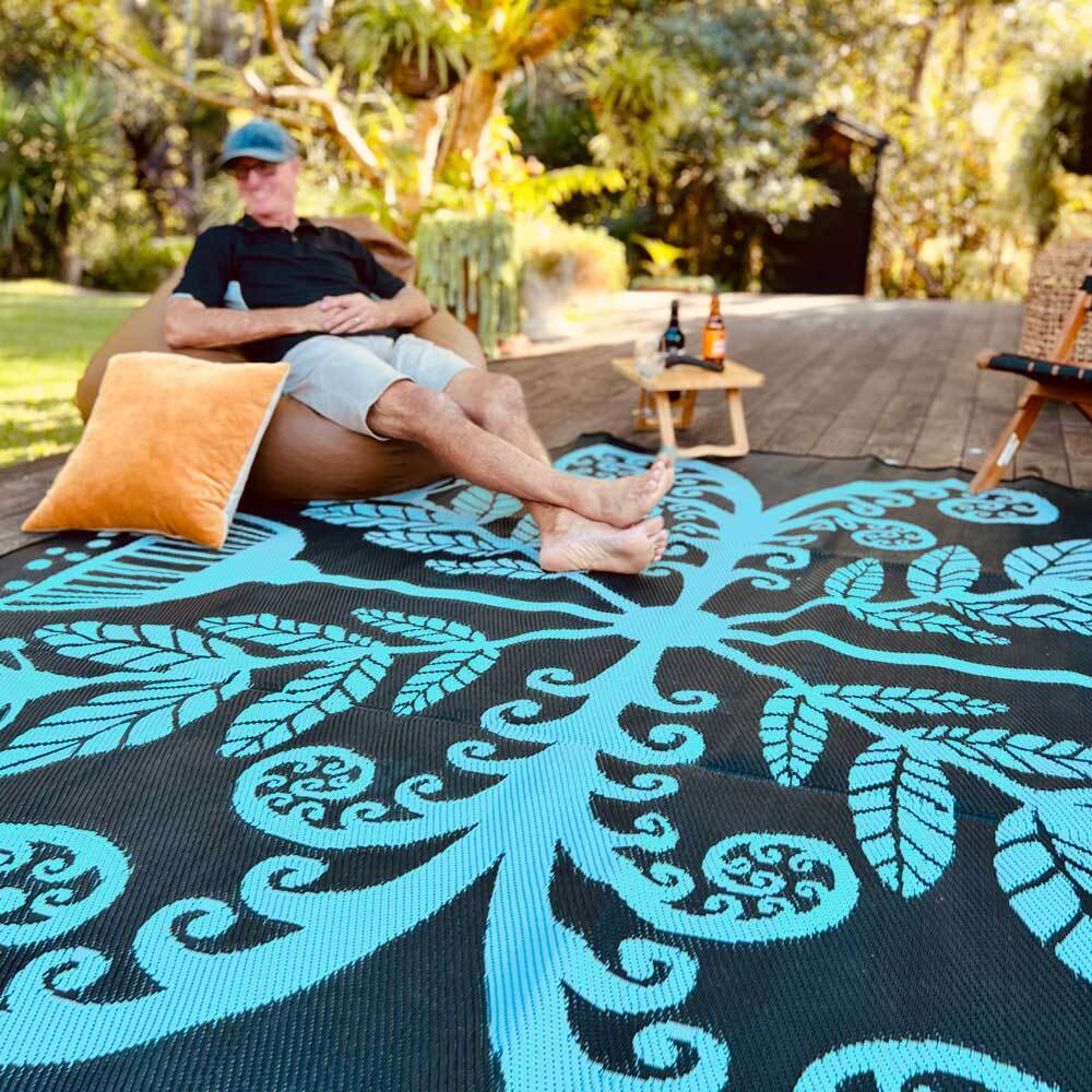 Kiwiana Mat 2.7m - Teal/Navy