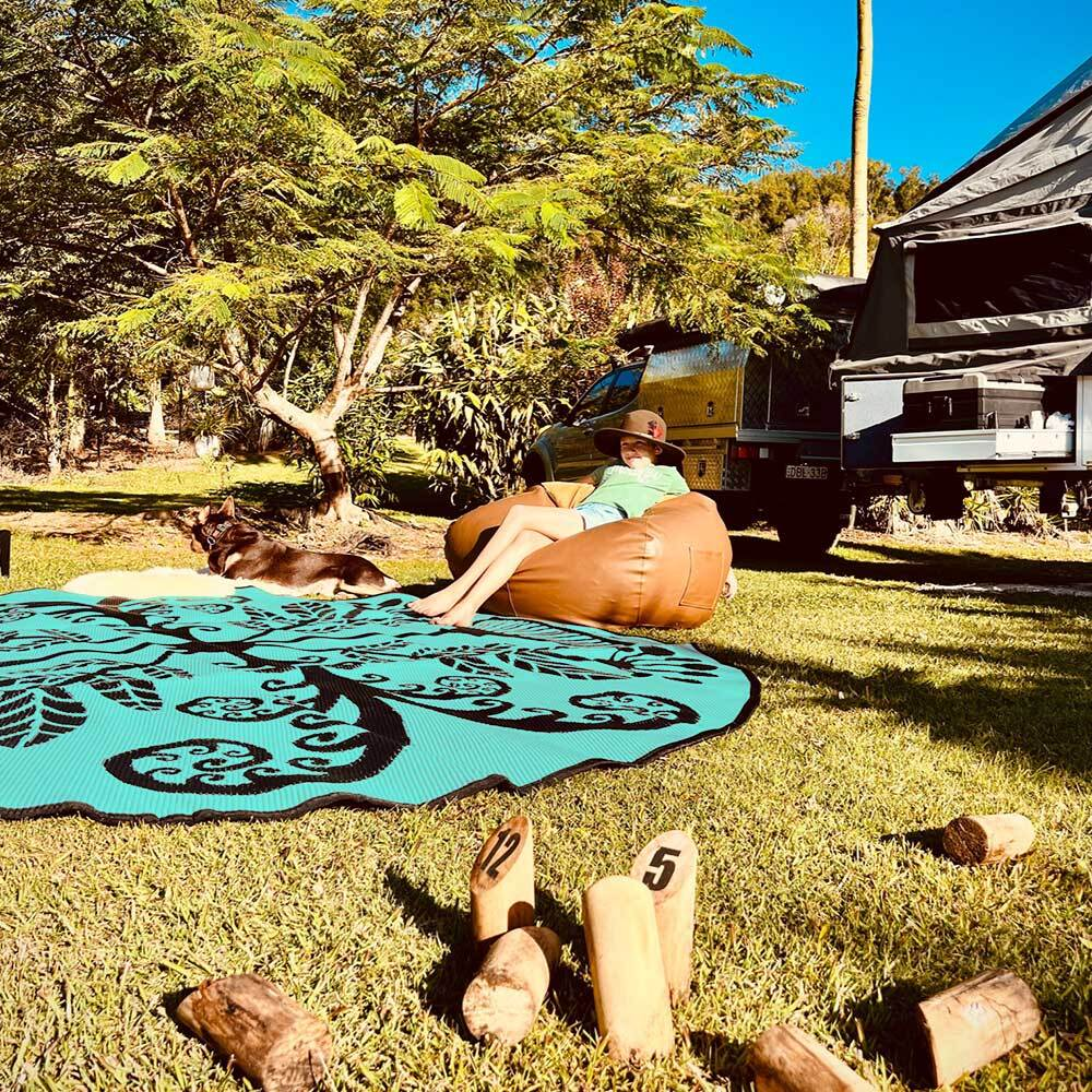 Kiwiana Mat 2.7m - Teal/Navy