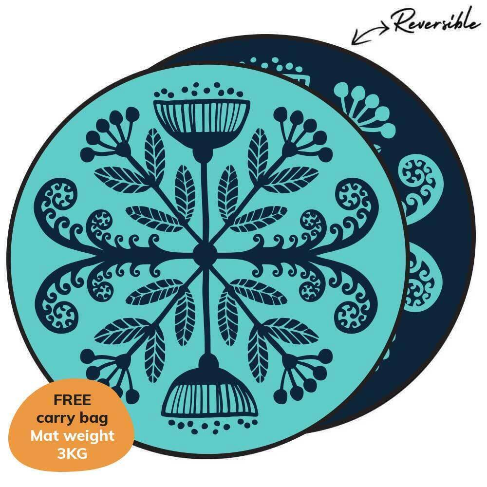 Kiwiana Mat 2.7m - Teal/Navy