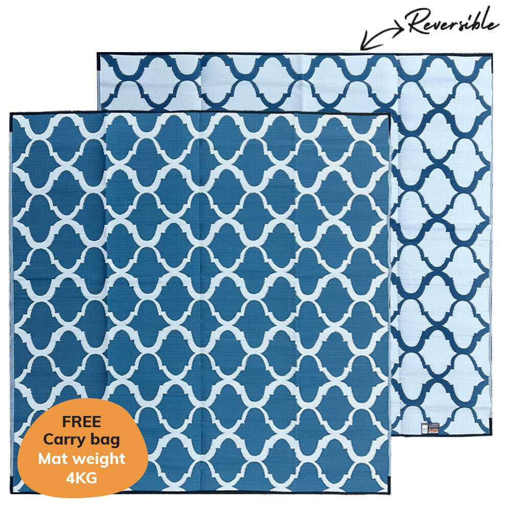 Moroccan Mat 3m x 3m - Navy/White