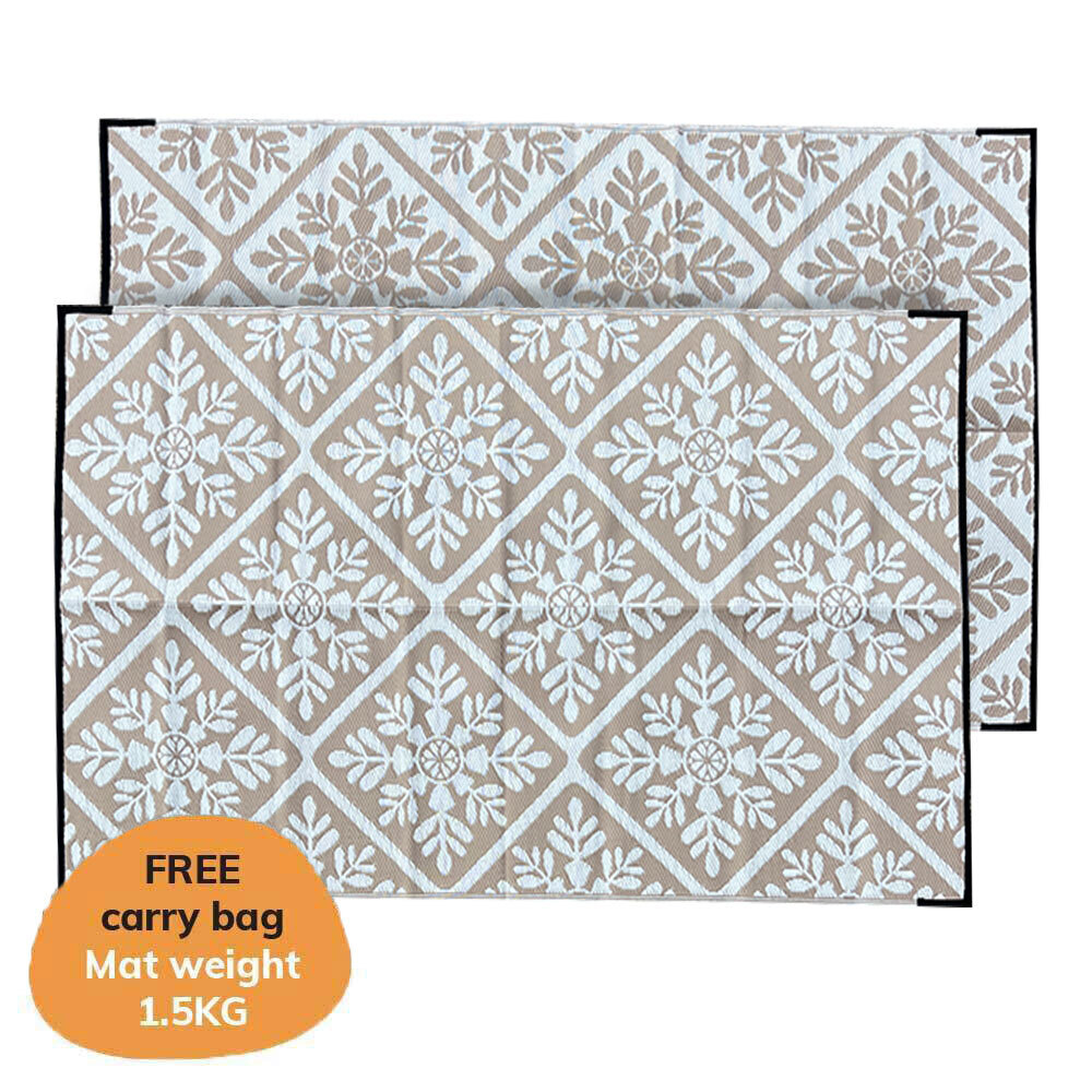 Gumnut Mat 1.5m x 2.4m- Fawn/White