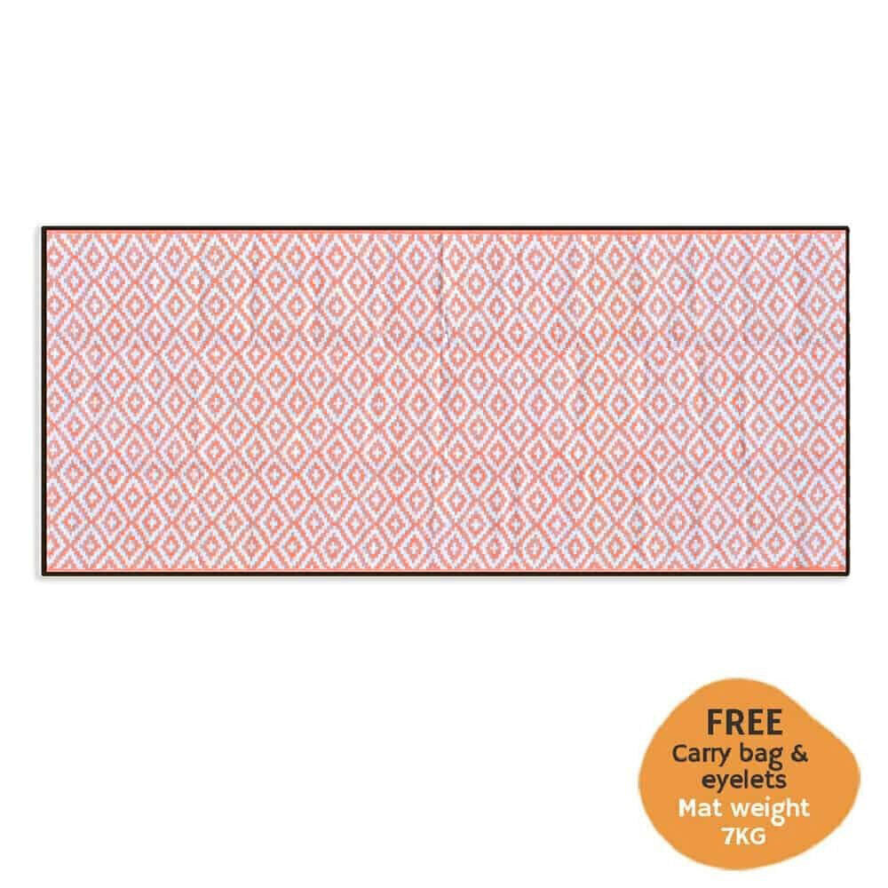 Diamond Mat - Salmon/White