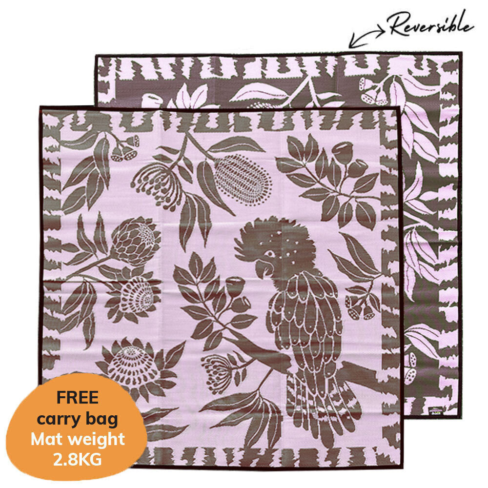 Cockatoo Haven Mat 2.4m x 2.4m - Pink/Brown