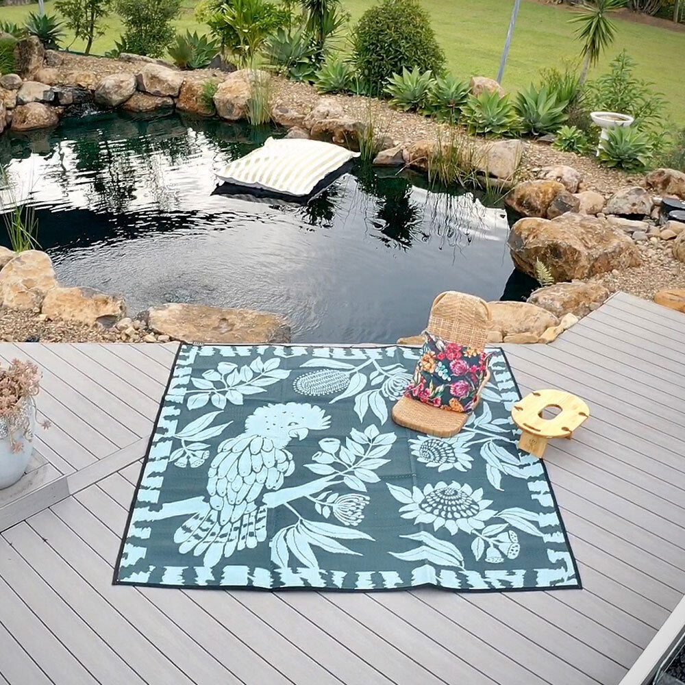 Cockatoo Haven Mat 2.4m x 2.4m - Forest Green