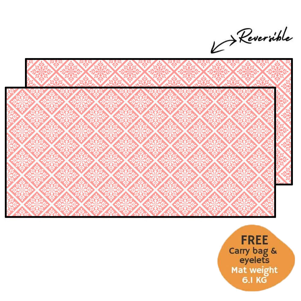 Gumnut Mat 5m x 2.4m - Salmon/White