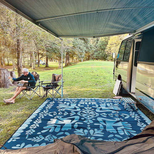 Peacock Promenade Mat 3m x 3m - Teal/Navy