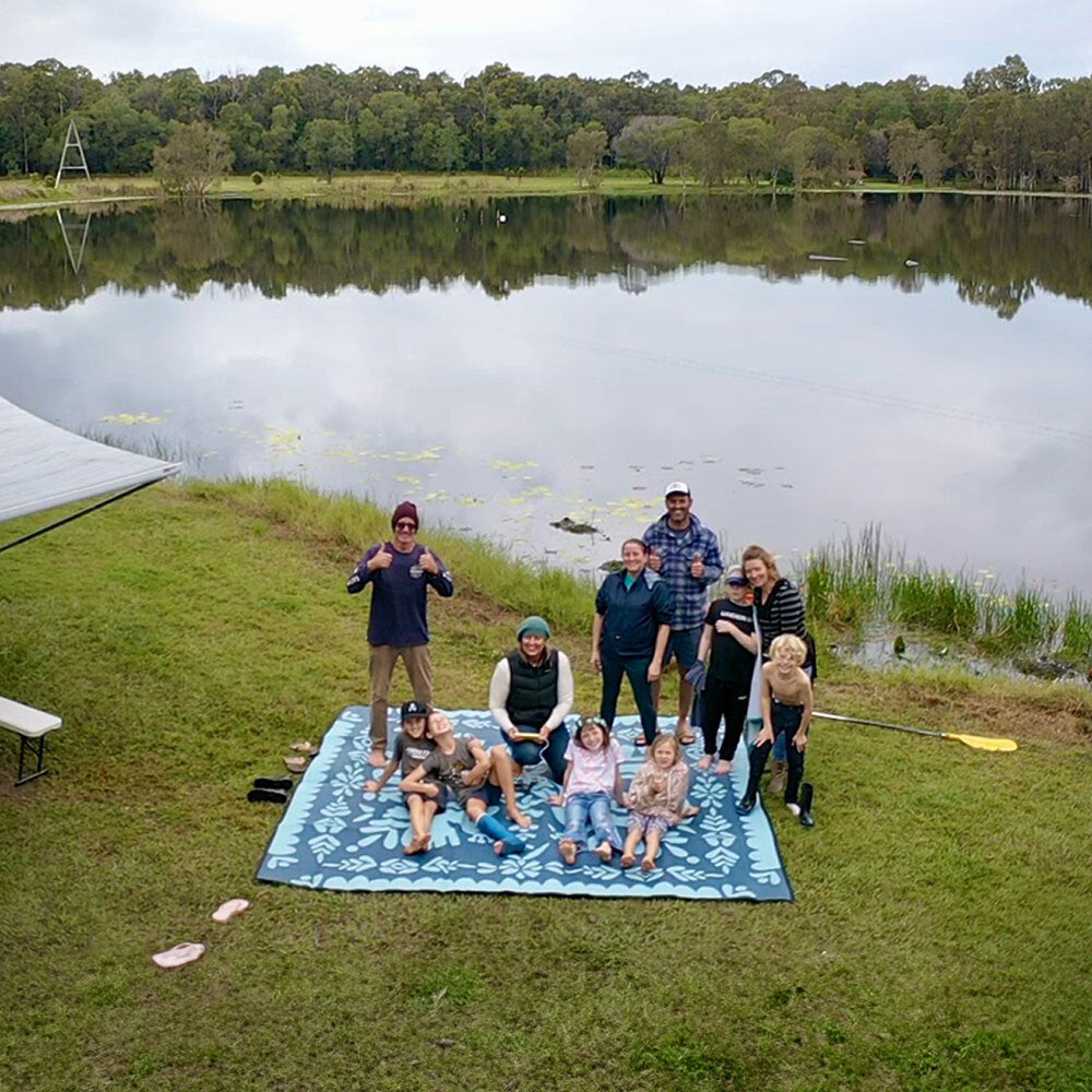 Peacock Promenade Mat 3m x 3m - Teal/Navy