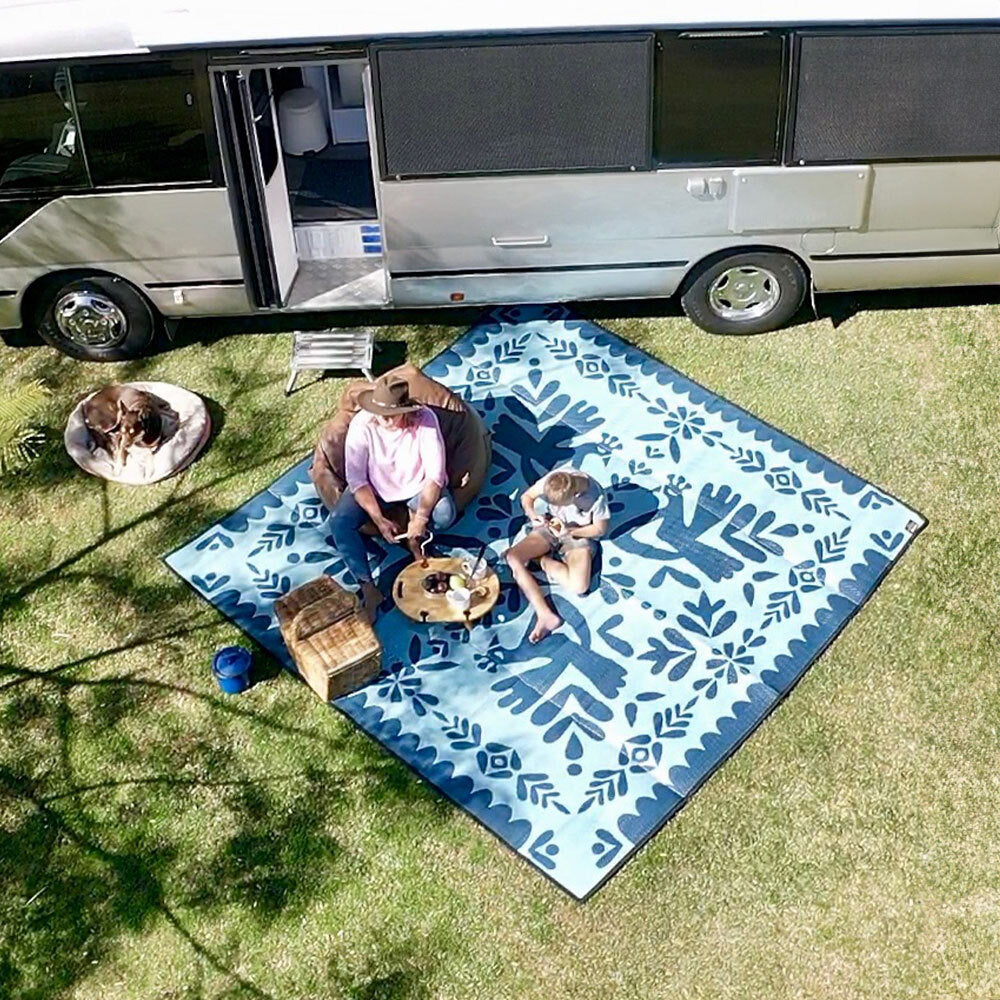 Peacock Promenade Mat 3m x 3m - Teal/Navy