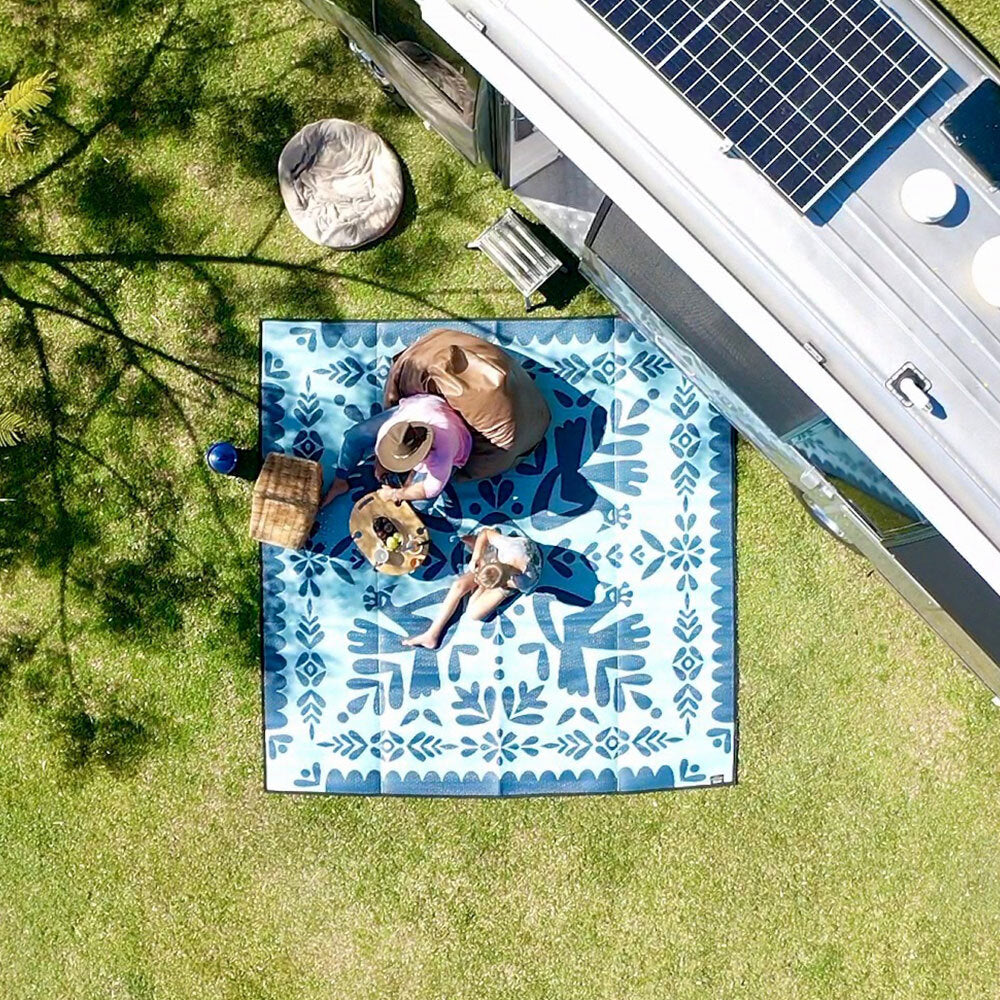 Peacock Promenade Mat 3m x 3m - Teal/Navy