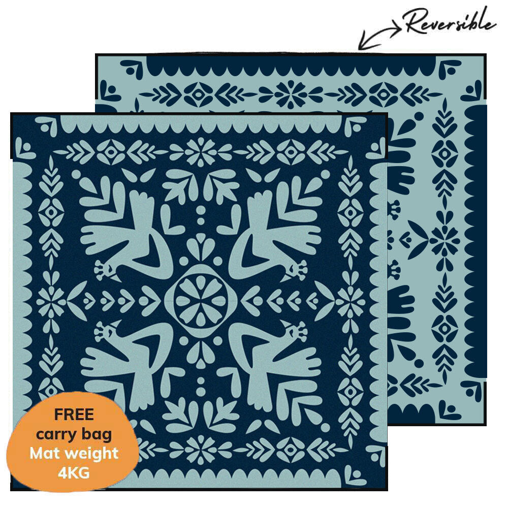 Peacock Promenade Mat 3m x 3m - Teal/Navy