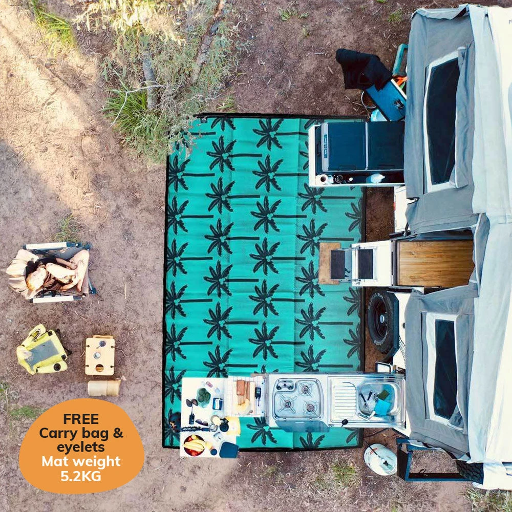 Palm Springs Mat 4m x 2.4m - Green/Black