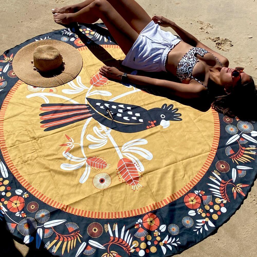 Wild Cockatoos Beach Mat